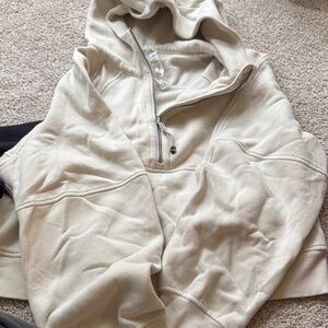 Lululemon Scuba Oversized Half-Zip Hoodie White Opal M/L